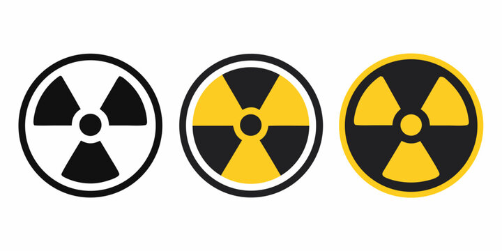 Radioactive Symbol Variations Flat Vector Illustration On White Background
