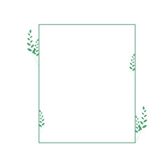 Fototapeta premium Hand Drawn Botanical Leaf Frame Collection Floral Border Vector