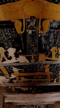 Ceiling inside KV9 royal tomb of Ramesses, Valley of the Kings, Luxor, Egypt