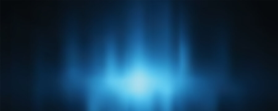 Abstract glowing blue neon audio wave background, futuristic sound equalizer or digital light data signal on dark background.