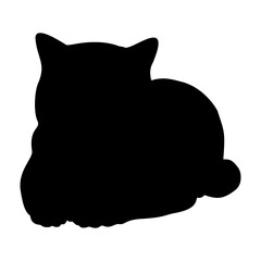 Black cat silhouette lying down loaf pose handdrawn animal © BlackGroundMeYou 