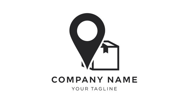 A black and white logo design template.
