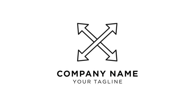 Arrows crossed logo template design.