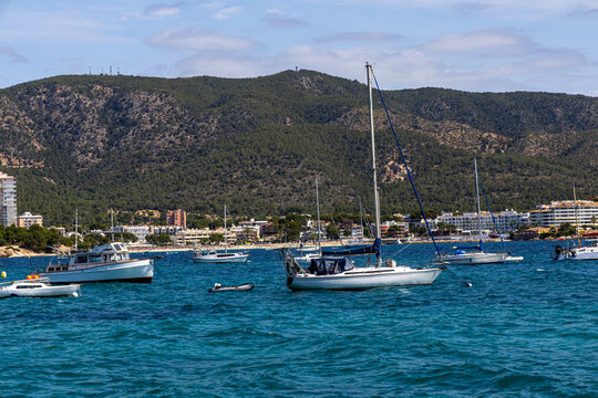 Panorama of the city of Palma Nova on the island of Mallorca, Spain.