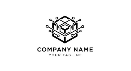 Obraz premium Company logo template with cube design.