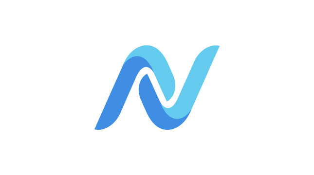 Blue Letter N Logo Symbol.