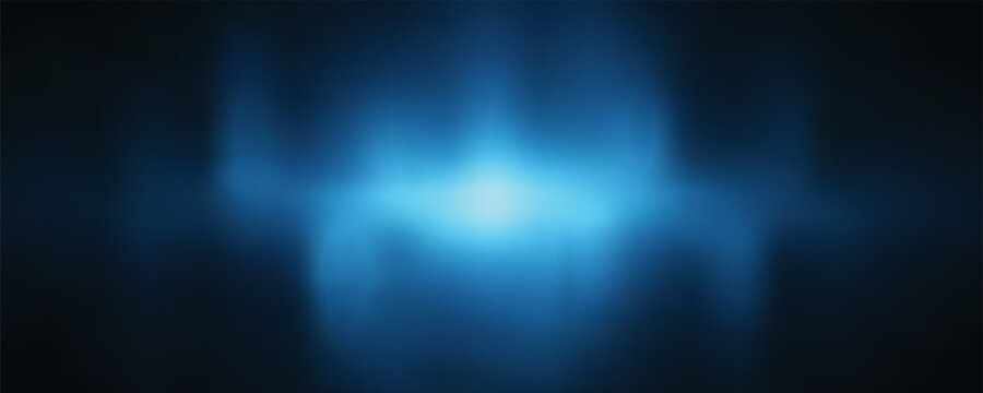Abstract glowing blue neon audio wave background, futuristic sound equalizer or digital light data signal on dark background.