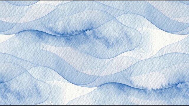 Abstract Blue Watercolor Wavy Patterns.