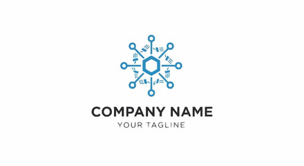 Fototapeta premium A blue company logo template design.