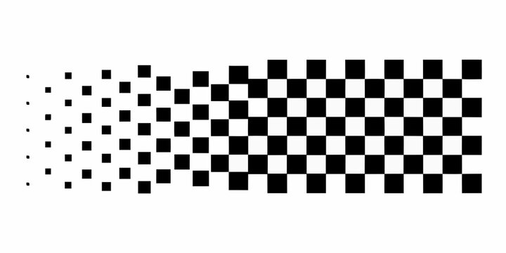Dissolving Checkered Pattern Black And White Vector Illustration