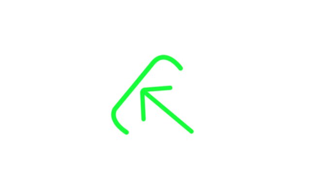 Green minimalist log out icon with arrow pointing out, linear sign out and exit vector graphic for website design