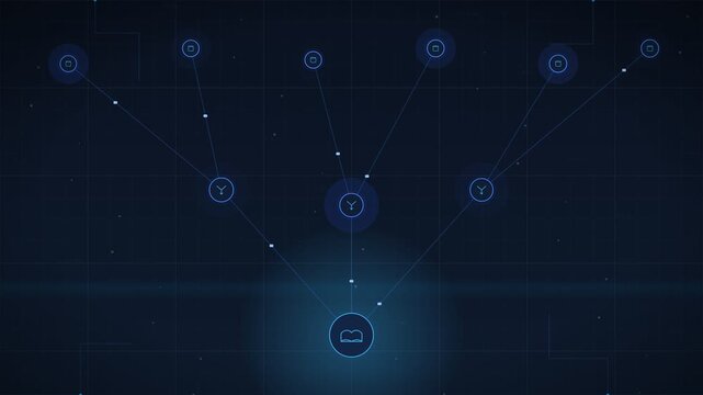 Digital Data Pipeline Flow Visualization Representing Network Connectivity in a Dark Abstract Tech Background