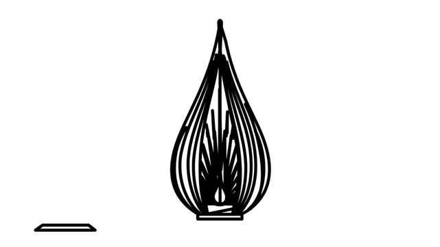 Elegant Arabic lantern vector icon illustration with intricate teardrop linework, minimalist Islamic ornament for Ramadan, Eid, mosque decor, festive invitations, greeting cards, and sacred patterns