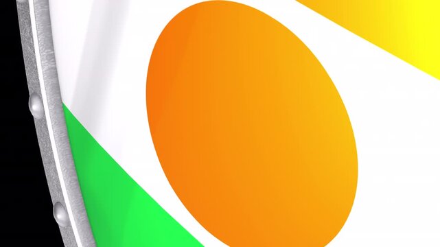 Metallic Shield Transitions with the National Flag of Niger