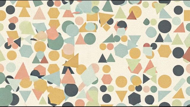 Colorful geometric shapes on background.