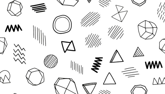 Imagine prompt: a seamless pattern of hand drawn geometric shapes