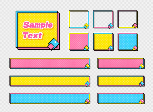 cute, pop-style square text base with a polka dot pattern-ol