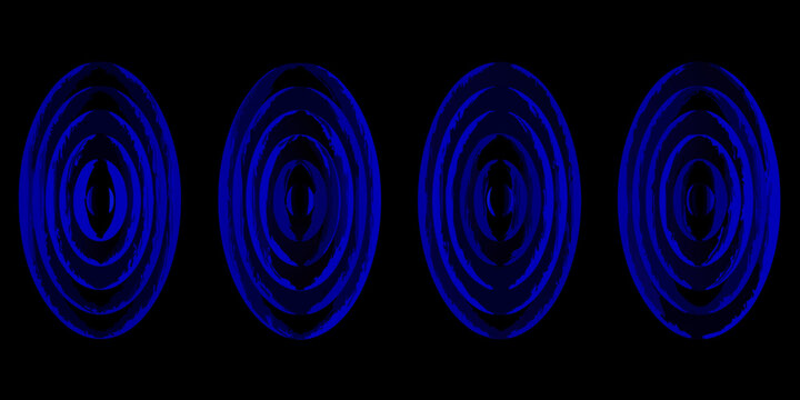 Circular ripple patterns in blue against a black background
