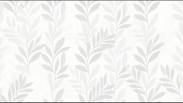 Grey leaves pattern on white background.