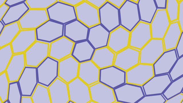 Seamless geometric pattern with interlocking hexagons in blue and yellow seamless pattern
