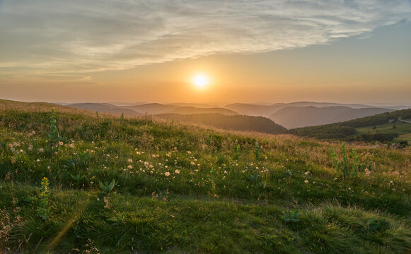 Coucher de soleil sur les Vosges