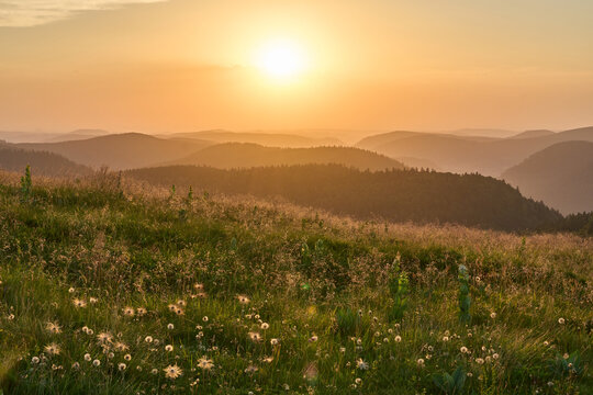 Coucher de soleil sur les Vosges