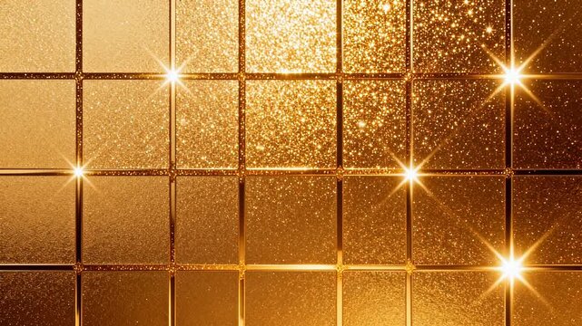 Golden glittering tile pattern