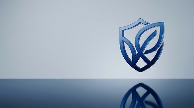 3D Blue Shield Icon for World Sexual Health Day Protection