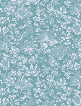 Pattern floral avec texture graphiques pour de l'impression textile