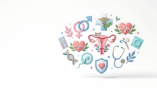 World Sexual Health Day Illustration with Reproductive Medical Icons