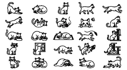 Fototapeta premium set of animals of cat 