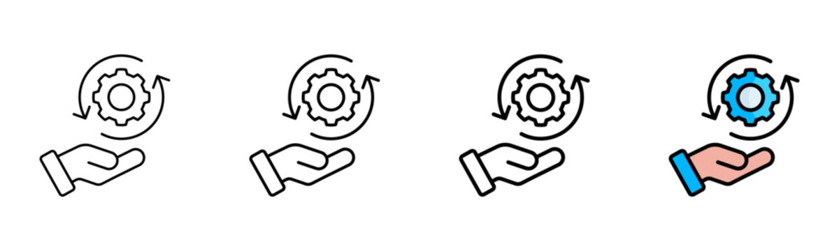 Sustain Icon Different Style Outline Collection Set Vector Illustration