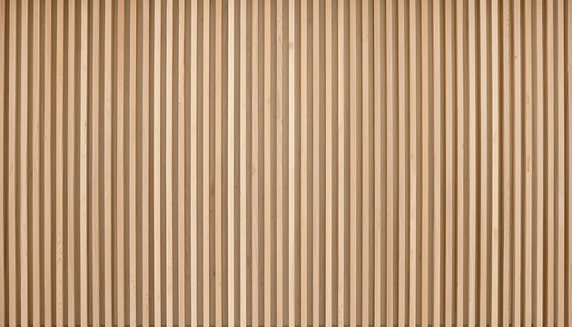 Close up of geometric light oak wood panel texture with parallel linear slats in natural warm tone
