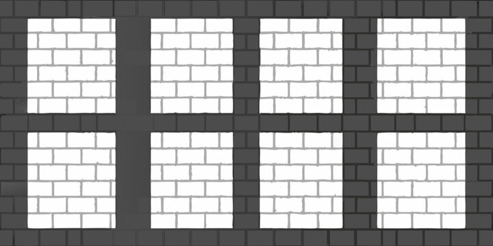 Brick wall pattern with dark mortar flat vector illustration