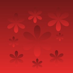 Obraz premium Red Floral Gradient Background, Abstract Flower Pattern with Dark Red Shades, Elegant Valentine Wallpaper, Festive Chinese New Year Backdrop, Modern Vector Design
