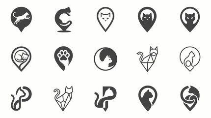 Black and white cat logos. © sri mukti