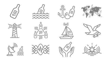 Fototapeta premium Bottle Icon Set Collection.