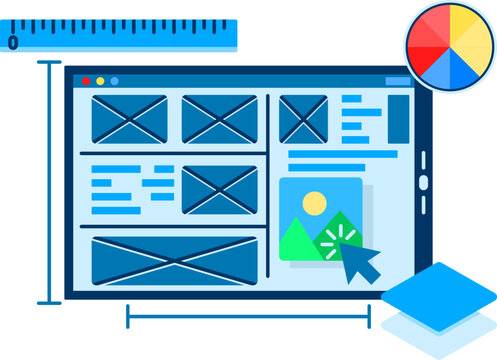 UI wireframing design mockup