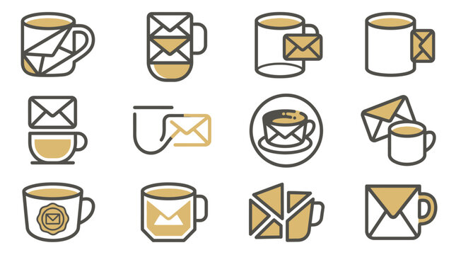 Email and coffee cup icons.