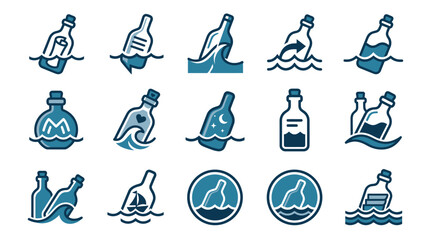 Message in a bottle icons. © sri mukti