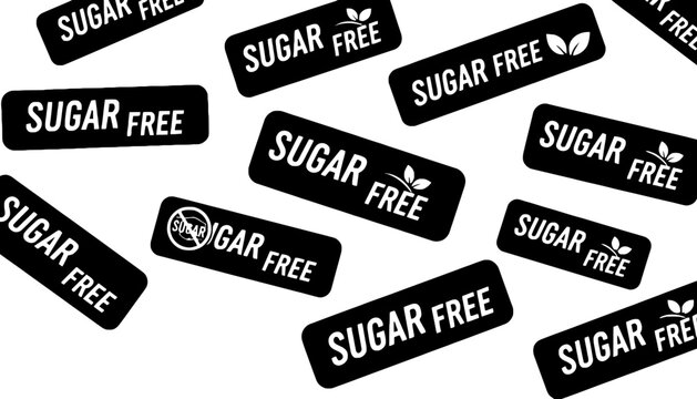 Imagine sugar free product labels pattern dietary health concept