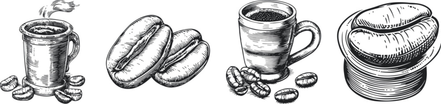 coffee.cup.beans.drink.vintage.sketch.art