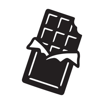 Delicious dark chocolate bar wrapped in foil icon with chocolate confectionery delicious isolated