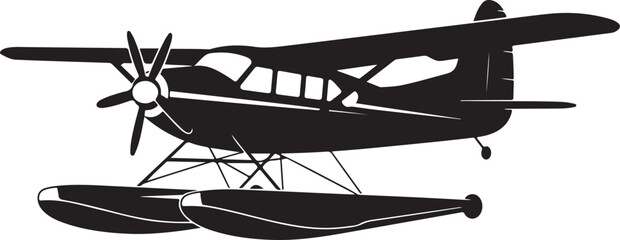 Vintage seaplane with pontoons flying © Ranaart
