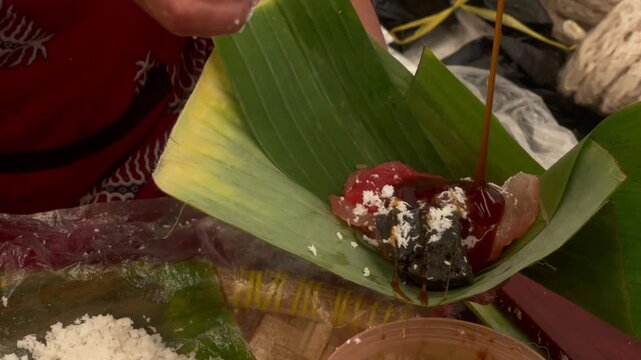 Asian Street Food Cenil Colorful Tapioca Cake Close Up