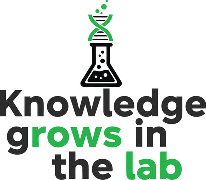 Knowledge grows in the lab science icon design
