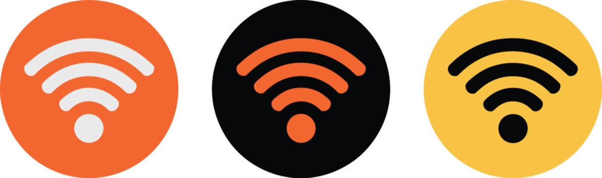 WiFi signal icon set, wireless internet, connectivity, network access, digital communication, mobile technology, online connection, interface, hotspot, symbols, networking.