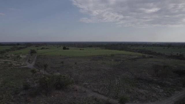 Aerial Drone View of Highway Connecting Zacatecoluca and El Salvador International Airport