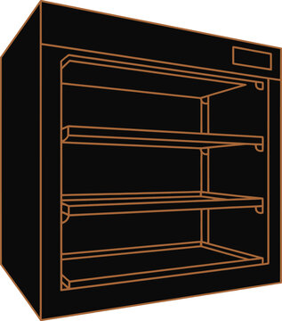 Black small commercial display fridge with glass door