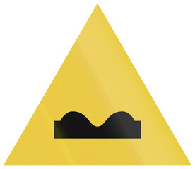 Fototapeta premium Historic Latvian road sign from 1938 - Uneven road